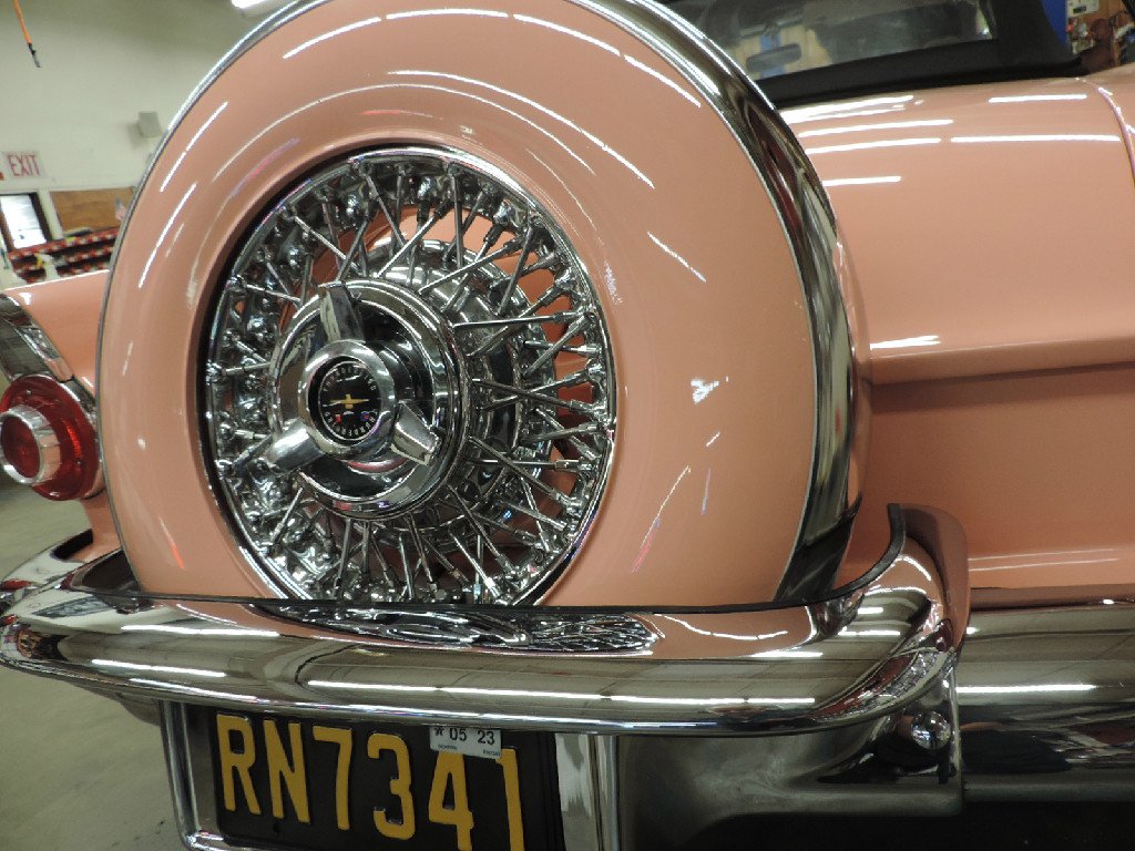 Pink Spare Tire Cover for Vintage Thunderbird