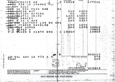 1957 Factory Invoice Sun Gold
