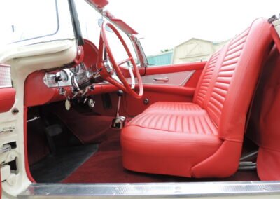 14-White 1957 Supercharged Thunderbird Red Interior